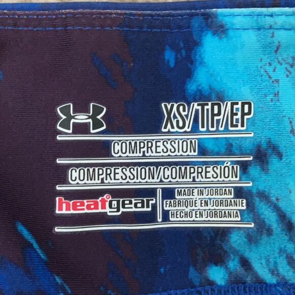 Under Armour Heat Gear Compression Blue Full Length Running Leggings Womens XS - Picture 4 of 6
